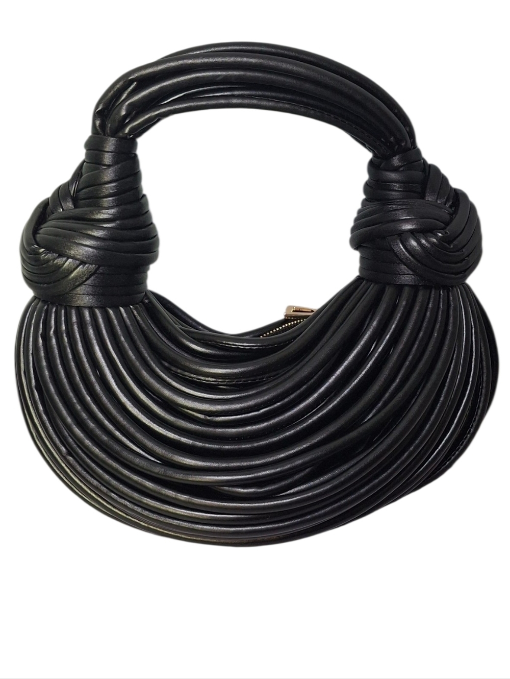 Women’s Hand-woven Clutch Bag Creative Noodles Rope Underarm Hobo Bag Black
